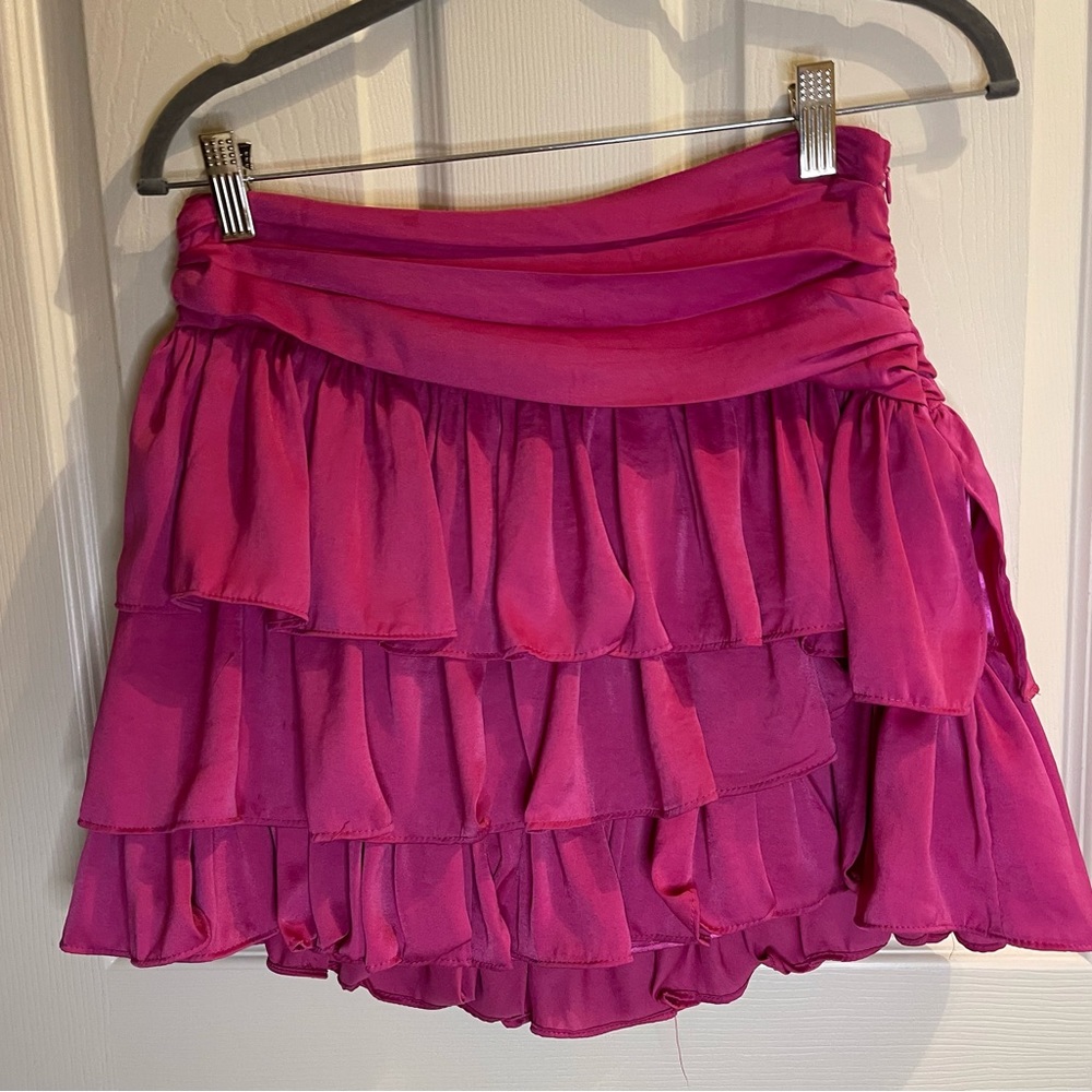 Ruffle skirt deep pink
